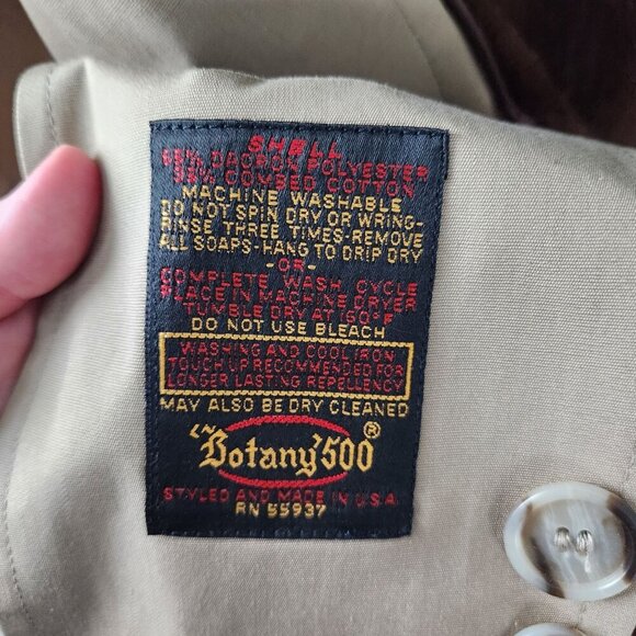 Botany 500 Tan Removable Lining Trench Coat - Picture 4 of 12